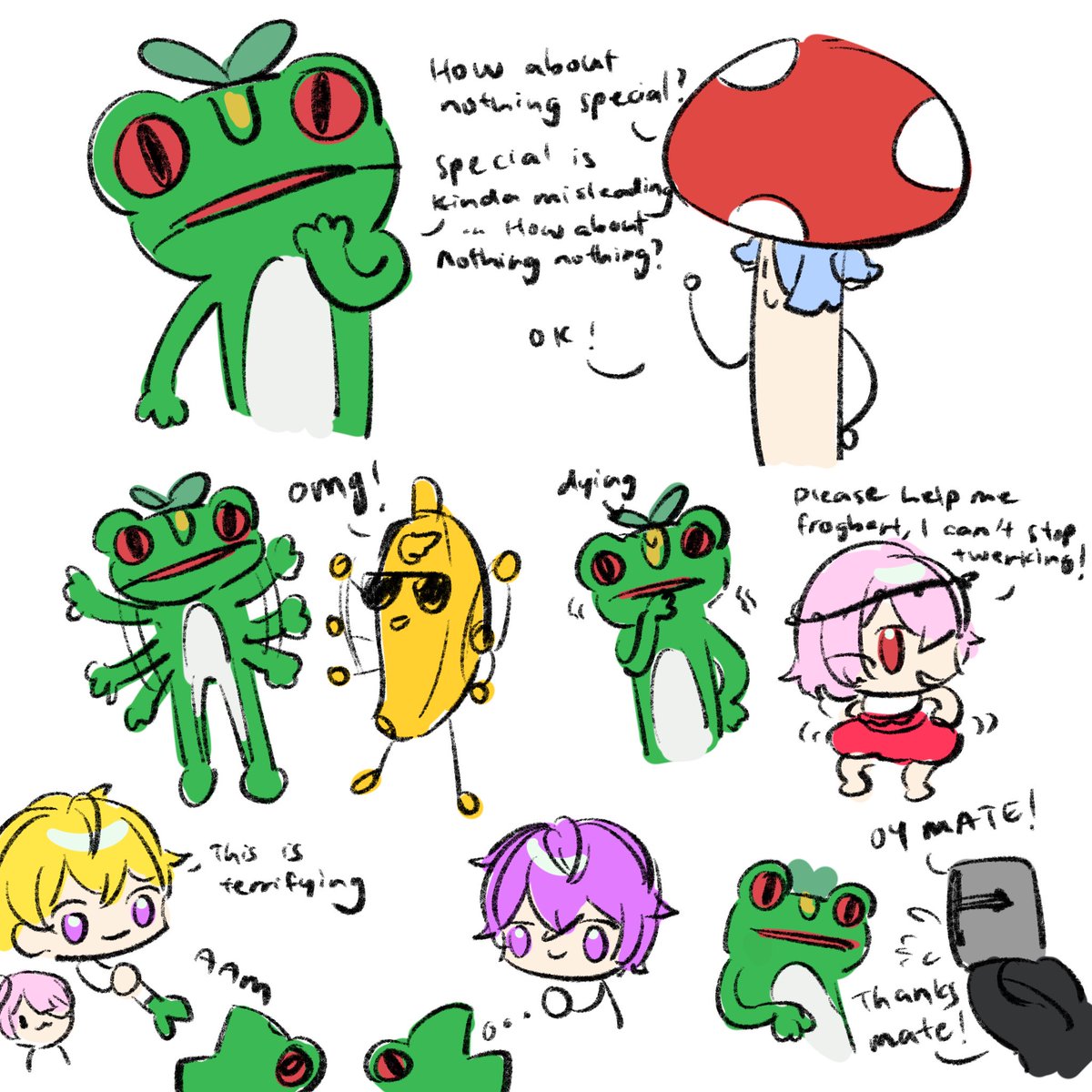 snowharasho's tweet photo. i had to draw frogberts.... fix it frogbert!!!
#FavouritePPMoments #PomuPaint #Frogbert (?) https://t.co/VXFnysivGQ