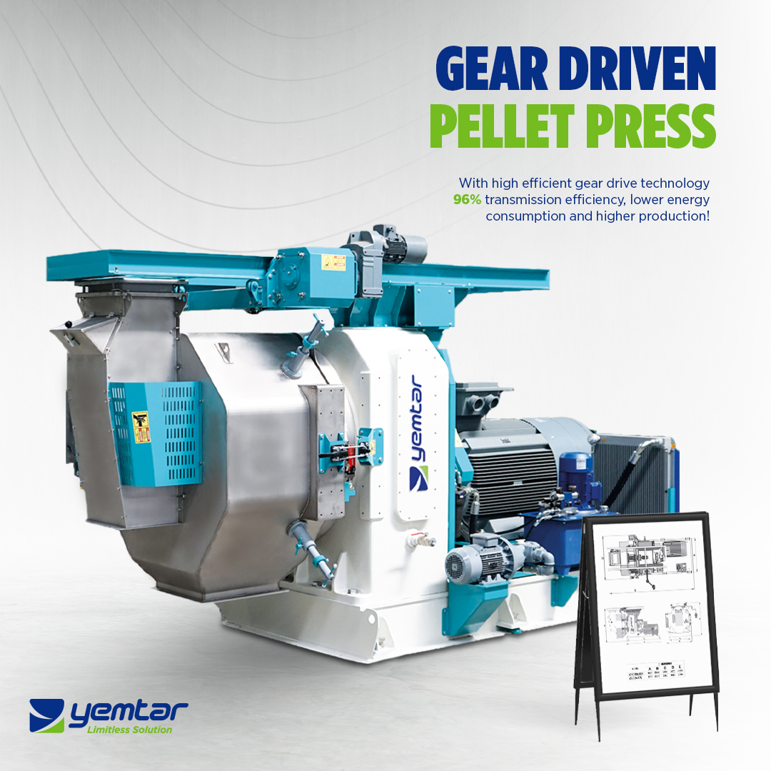 yemtar's tweet image. With high efficient gear drive technology 96% transmission efficiency, lower energy consumption and higher production!

#Yemtar #PelletPress #GearDriven #Machine #Machinery #LimitlessSolution