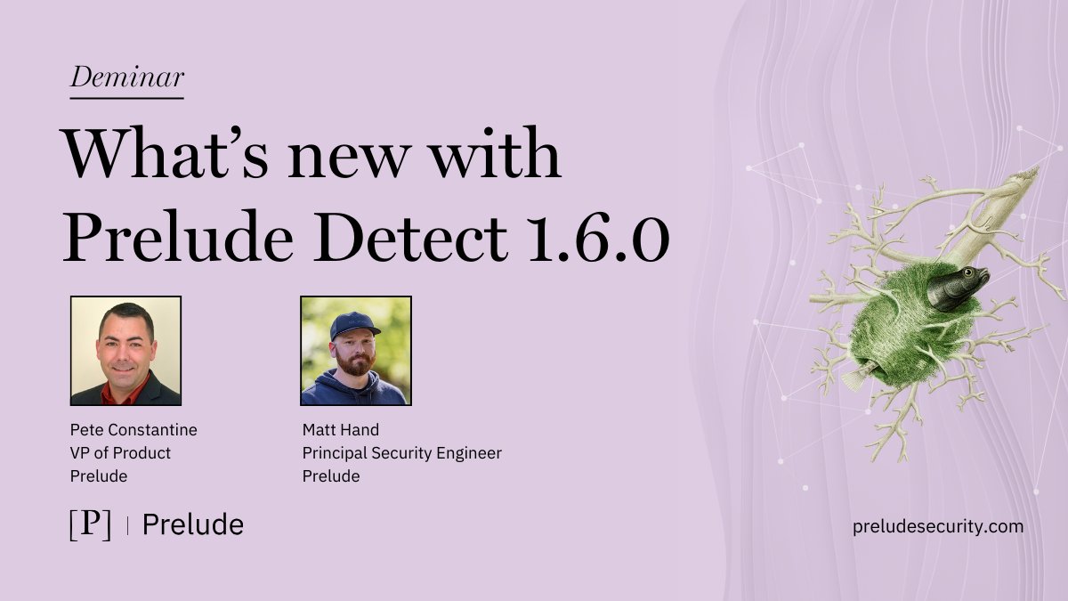 What's new with our detection & response testing platform? Come see for yourself in our Discord on 1/22 at 1:30pm ET as we walkthrough Prelude Detect 1.6.0 with @matterpreter + our VP/Product. 🔗 to Discord event: discord.gg/kteRs94R?event… #infosec #blueteam