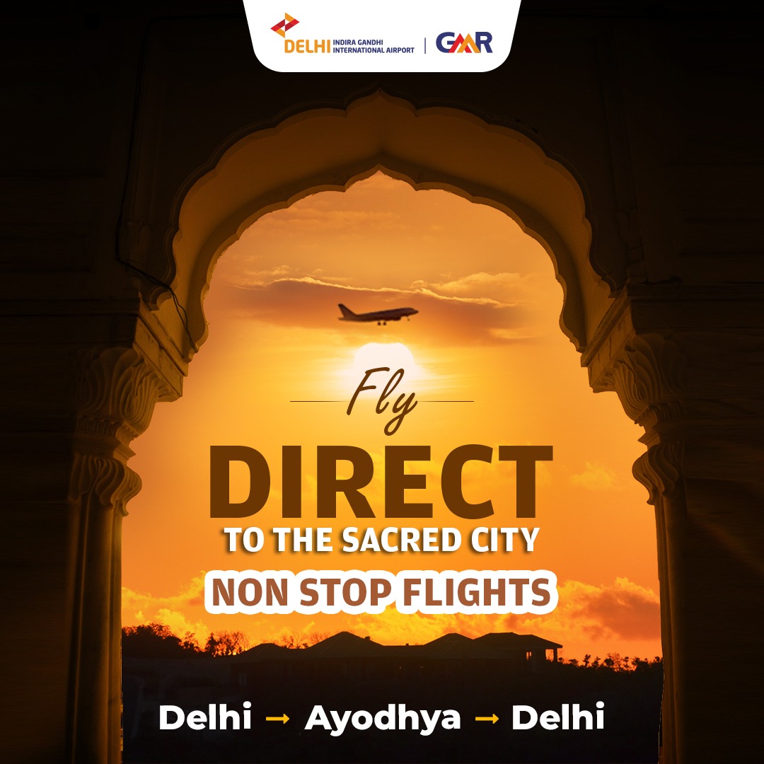 DelhiAirport's tweet image. Embark on a sacred journey from #DelhiAirport to Ayodhya's spiritual embrace. Fly non-stop for a seamless pilgrimage.🙏

#NewDestinationAlert #DELconnects #DELairport