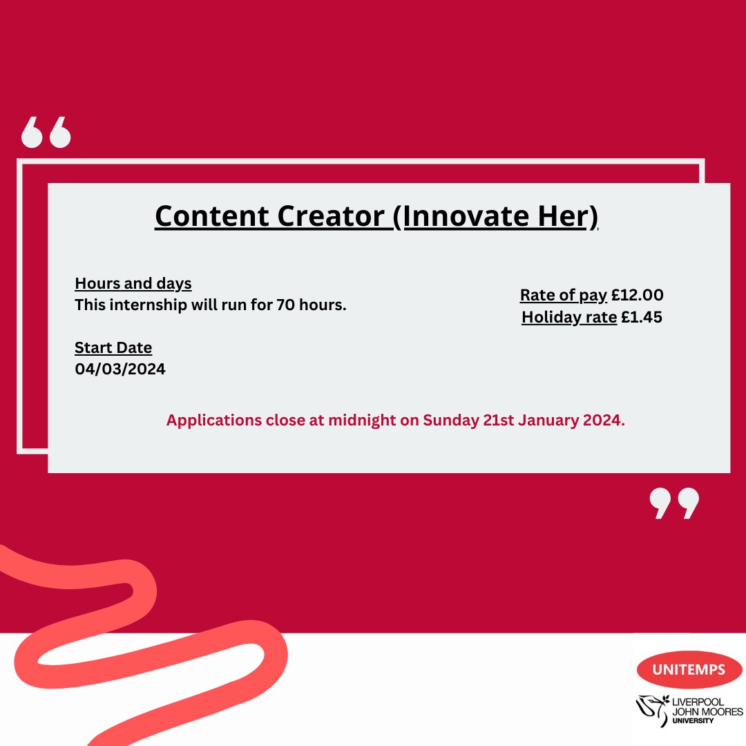 Unitemps Liverpool John Moores University tweet media