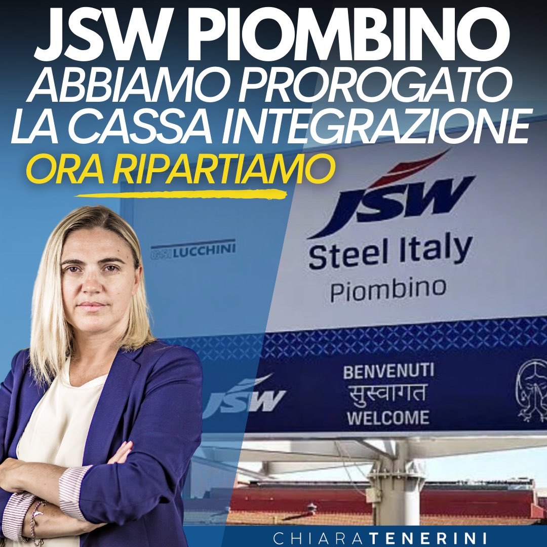 ✅ Prorogata la cassa integrazione per 1.400 lavoratori. Il Governo ha garantito 29 milioni di euro.

Obiettivo trasformare Piombino in un polo siderurgico all’avanguardia.

#piombino #jsw #acciaio #governo #buongoverno #Metinvest #Sviluppo #territorio