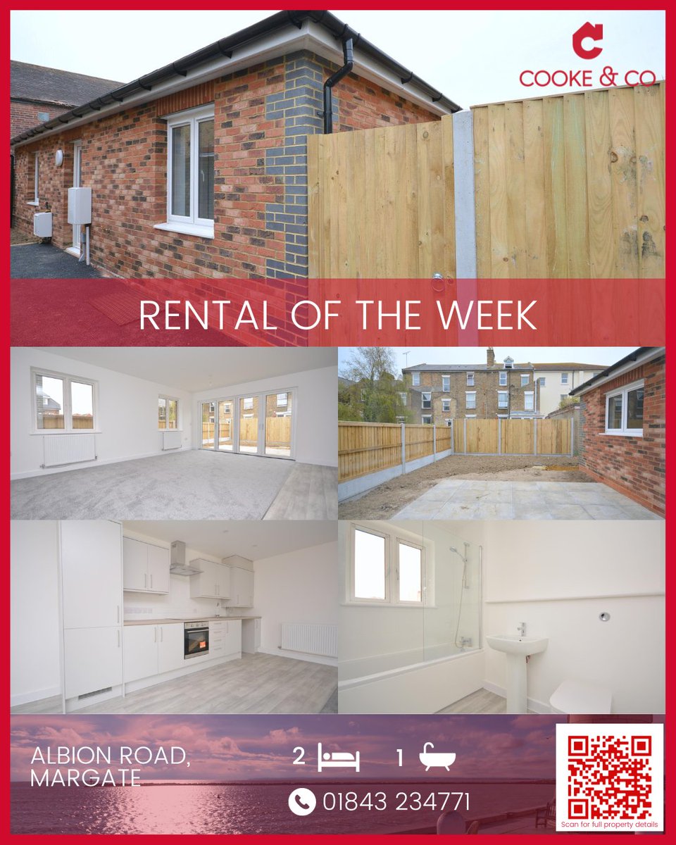 CookeCo's tweet image. 🌟 Rental of the Week! A cosy 2-bedroom bungalow in Margate, Kent. Perfect for small families or professionals. See more: bit.ly/42OPIGX  #MargateRentals #KentHomes