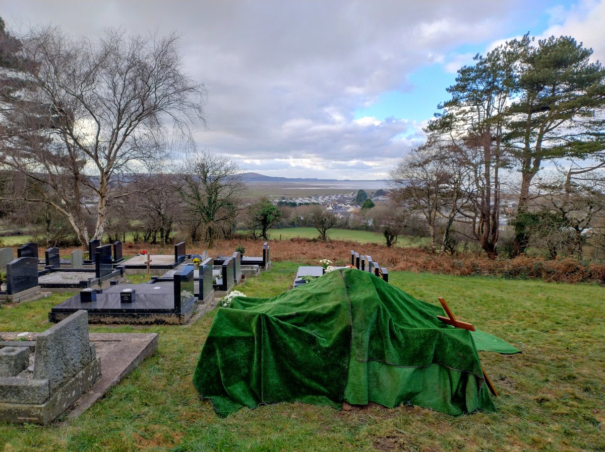 A beautiful place in the Gower to bury a much loved church member today.