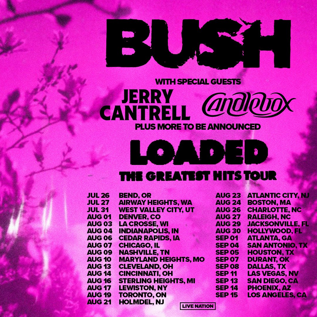JerryCantrell's tweet photo. Excited to announce I’ll be heading out with @bushofficial across the US this summer. Artist pre-sale is live today at 12PM ET / 9AM PT. General on-sale is Friday, January 19th at 10AM local. See you out there 😎🤘 https://t.co/Ban4BI9TiZ