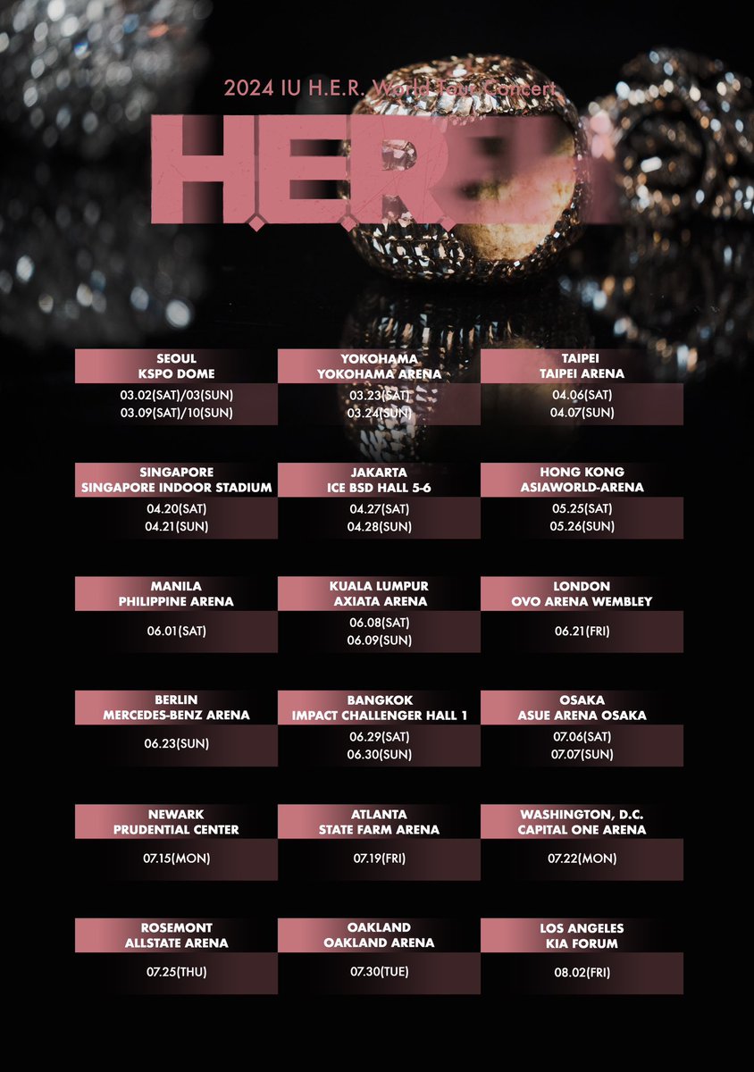 PopBase's tweet photo. IU announces the ‘H.E.R.’ world tour, kicking off March 2024. https://t.co/A1VgtvBpc0
