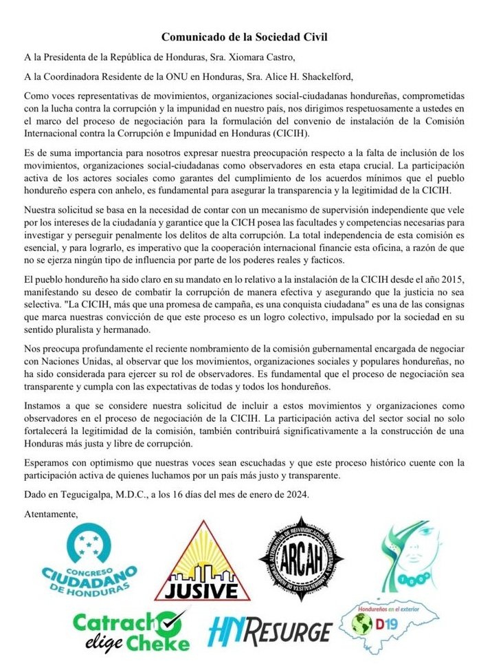jusive_hn's tweet photo. Comunicado https://t.co/jkRKUI5vUa