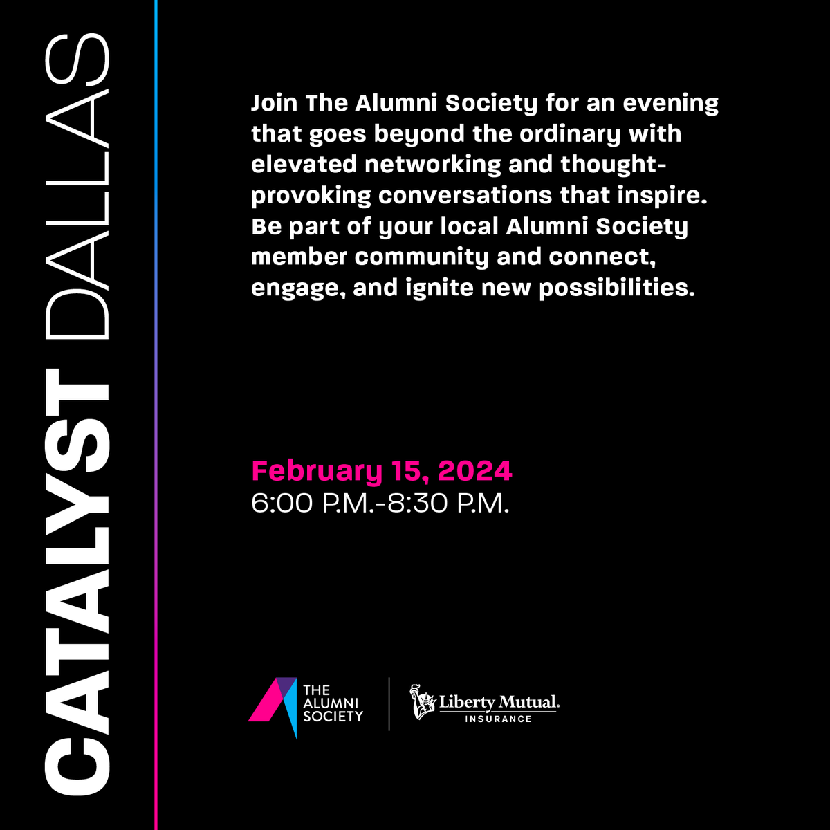 alumni_society's tweet image. 📣 Calling all members: Catalyst is back, meet us in Dallas! Express your interest in attending this exclusive member event by emailing us at members@thealumnisociety.com. 

Explore our events page: hubs.la/Q02gb14l0

#TheAlumniSociety #CatalystDallas #NetworkingEvent