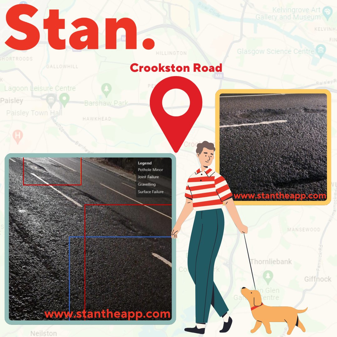 Stanthe_app's tweet photo. @GlasgowCC have you seen this?! Within just a few days of our app launching, we've had an influx of images exactly like the ones below! All these potholes can be found on #BarrheadRoad #HurletRoad #CrookstonRoad #pothole #highways #fixtheroads #stantheapp
@Glasgow_Times https://t.co/6mdF3h7GvI