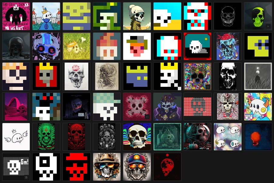 mo0n_zi's tweet photo. I make a💀 Skull 💀Curation on @objktcom 

💀https://t.co/CqQqGmP3Xp

Check out it please!💙
and drop your #skullart in the comment so I can add it to "Skull Land"

#objktcuration #curation https://t.co/EDKoWOjV2Q