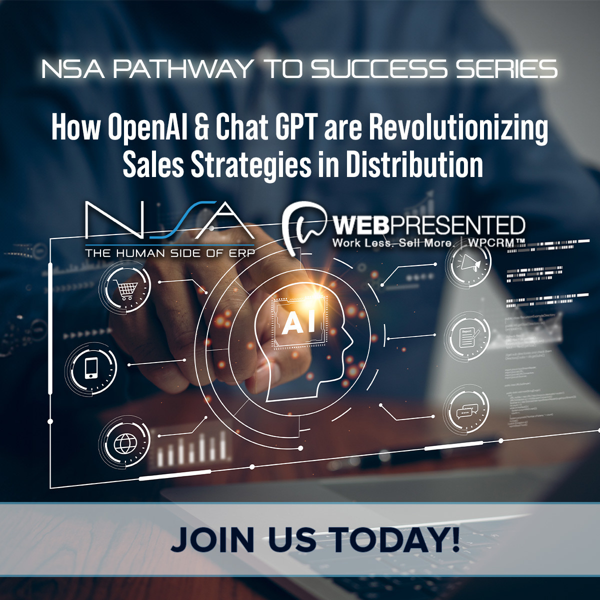 LAST CHANCE to register for today’s webinar! rpb.li/C1J

James Gerdes of WebPresented will review how distribution sales teams are using AI technologies to increase sales, shorten sales cycles, and improve efficiencies.

<a href="/WPCRM/">WebPresented</a>
