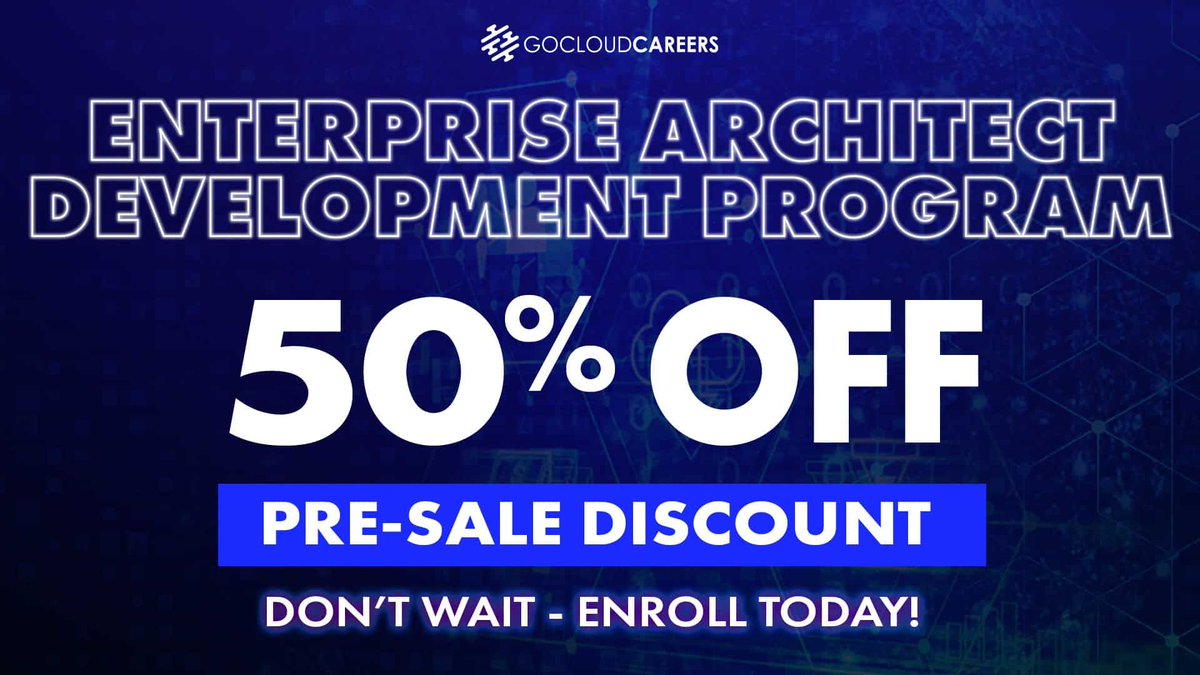GoCloudCareers's tweet image. We’re excited to launch our Enterprise Architect Development Program, learn more &amp;amp; enroll with a 50% Pre-Sale Discount. buff.ly/3vJc7Kd 

This program covers all the technical and business skills for you to become a leader in your field.

#enterprisearchitect #techcareers