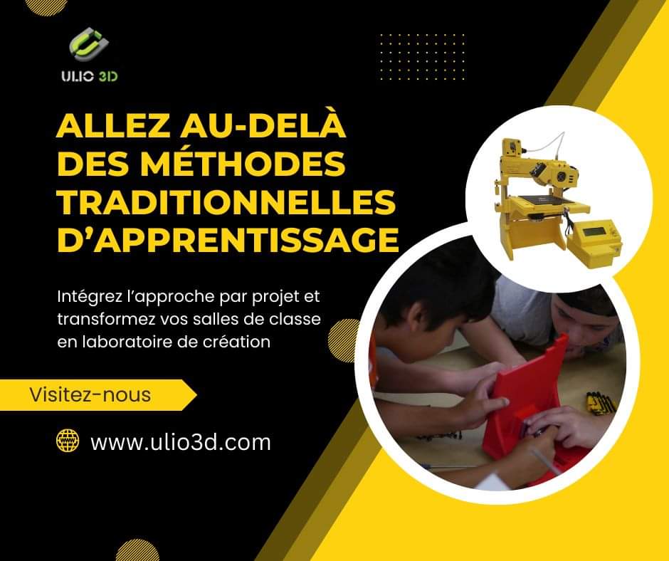 ULIO 3D est une entreprise qui vise à révolutionner l’éducation en allant au-delà des méthodes traditionnelles d’apprentissage. 

On s’engage à offrir des projets innovants aux écoles, transformant les salles de classe en laboratoires de création.
ulio3d.com

#école