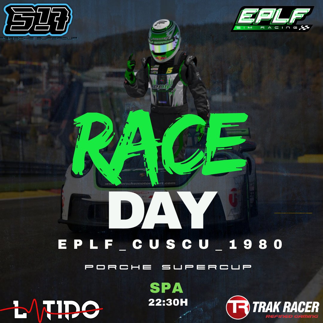 Esta noche nuestro compañero #EPLF_cuscu1981 disputará la penúltima Ronda del campeonato #PorscheSuperCup de @sergiete17gtr viajando en esta ocasión hasta <a href="/circuitspa/">Spa-Francorchamps</a>. ¡Mucha suerte compañero! 💪💪💪💚💚💚#EPLFPOWER #NeverGiveUp #SOMOSEPLF <a href="/trak_racer/">Trak Racer</a> <a href="/latidoshop/">Latido</a>

A partir de las