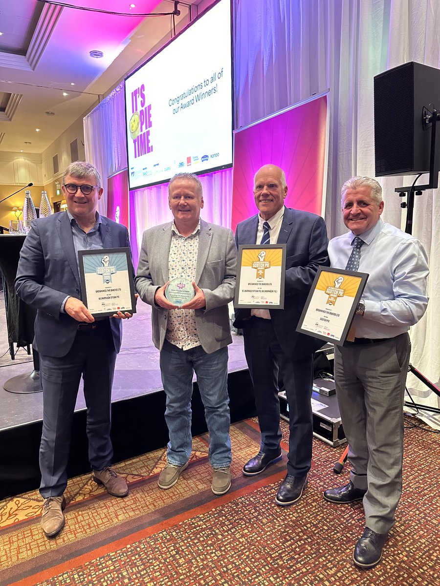 Fantastic day at the <a href="/ScotchPieAwards/">The World Championship Scotch Pie Awards</a> 
Our famous @Kilmarnockpie won Best Steak Pie in the world 🥧 and also a gold award for Best Football Pie for <a href="/KilmarnockFC/">Kilmarnock FC</a> 
We also won gold 🥇 for our Scotch Pie! 🎉 👏🏻