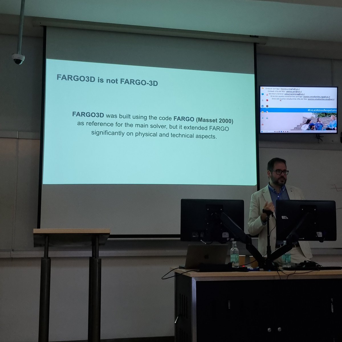 Introduction to the #FARGO3D Code!
#FARGO3D is not FARGO 3D!
#FARGO3DWorkshop <a href="/UAI_CL/">UAI</a>, <a href="/ingenieriaUAI/">Facultad de Ingeniería y Ciencias UAI</a> <a href="/pabllam/">Pablo Benitez Llambay</a>
<a href="/sebanube/">Sebastián Pérez</a>
