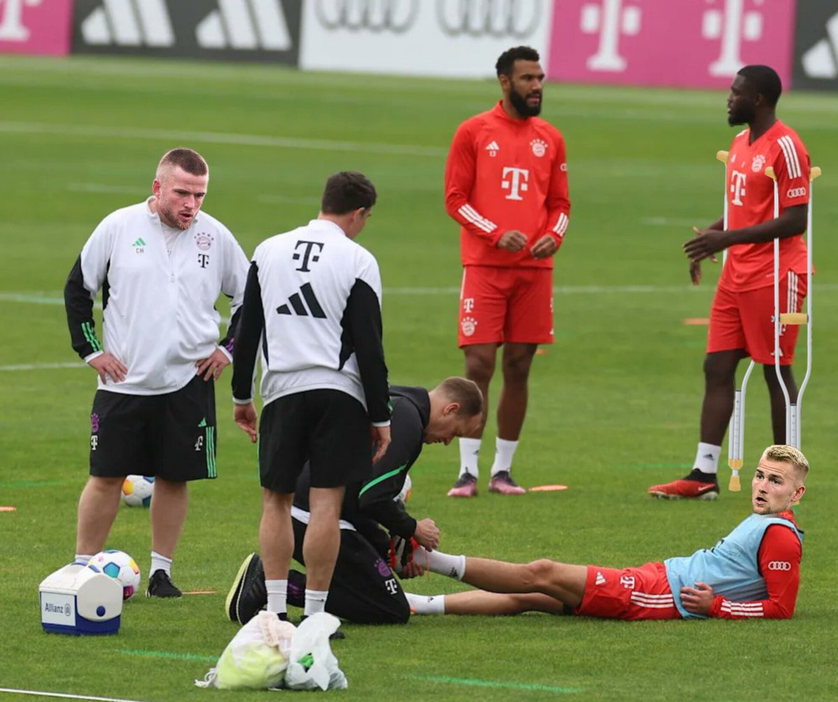 It appears that Eric Dier has accidentally injured both De Ligt and Upamecano during a training session [📸 @Sky_Torben]