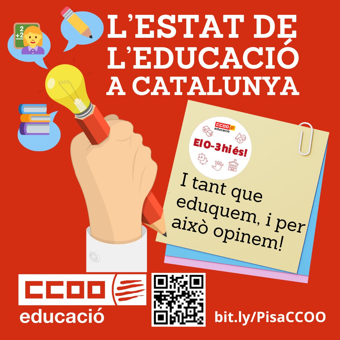03HiEs's tweet photo. 🙋🏾‍♀️El sector del 0-3 també eduquem i per això també tenim opinió!

🙋🏾‍♀️Enquesta a les professionals de l'educació per posar en comú les causes i les solucions als problemes detectats a PISA.

🙋🏾‍♀️Opina fins divendres: https://t.co/AAhAhyBa4b

📲I comparteix-la amb les teves companyes! https://t.co/wsleUcdfAW