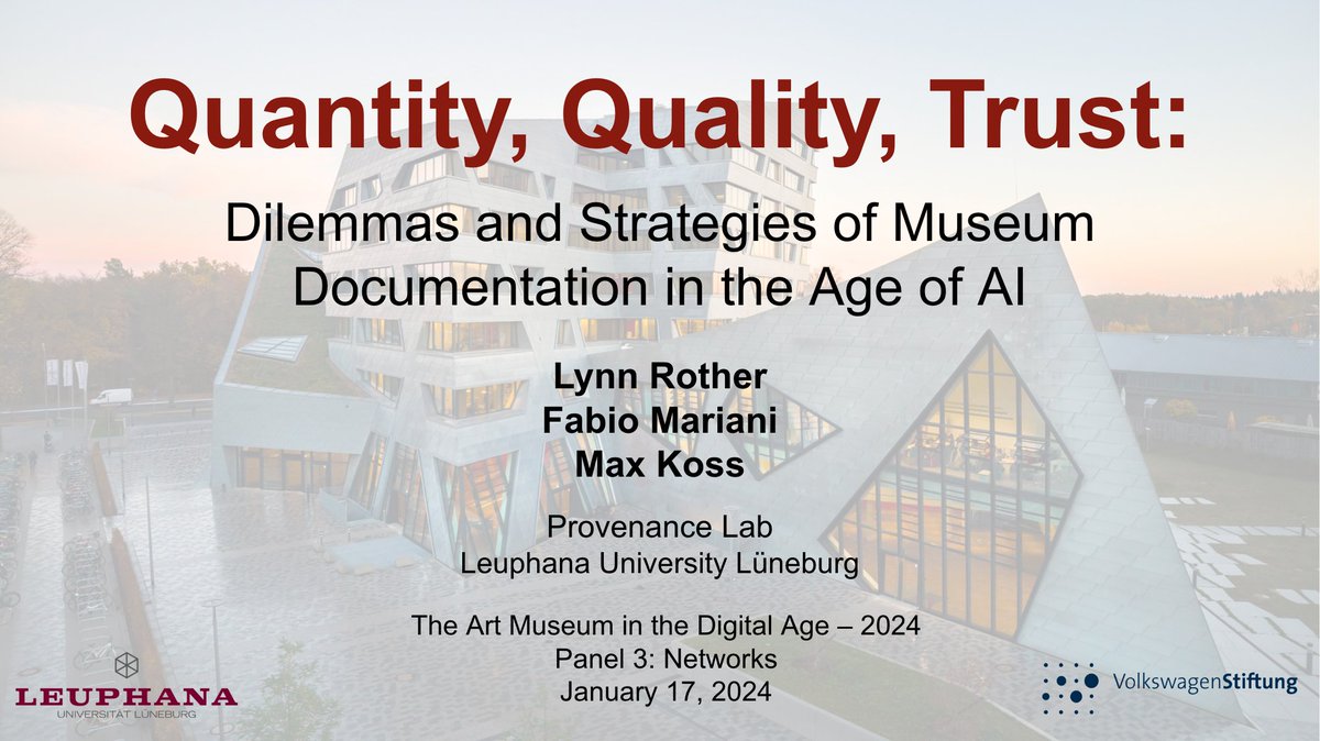 Join us tomorrow at 5PM Vienna time for our presentation 'Quantity, Quality, Trust: Dilemmas and Strategies of Museum Documentation in the Age of AI' at @belvederemuseum. 

#digitalprovenance #museum #documentation #AI #digitalmuseum #belvederemuseum