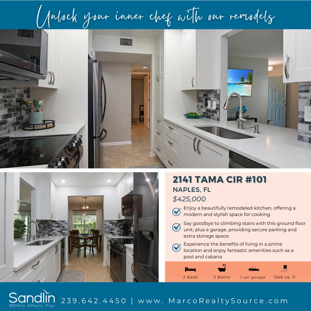 SandlinTeam's tweet photo. 2141 Tama Cir, Apt 101
$425,000
📌https://t.co/mEadRq5KIU
▶ https://t.co/pIZ9HIt3gE

#Sandlinteam #TamaryndPlace #KingsLake #NaplesLifestyle https://t.co/tjxfXcAAKL