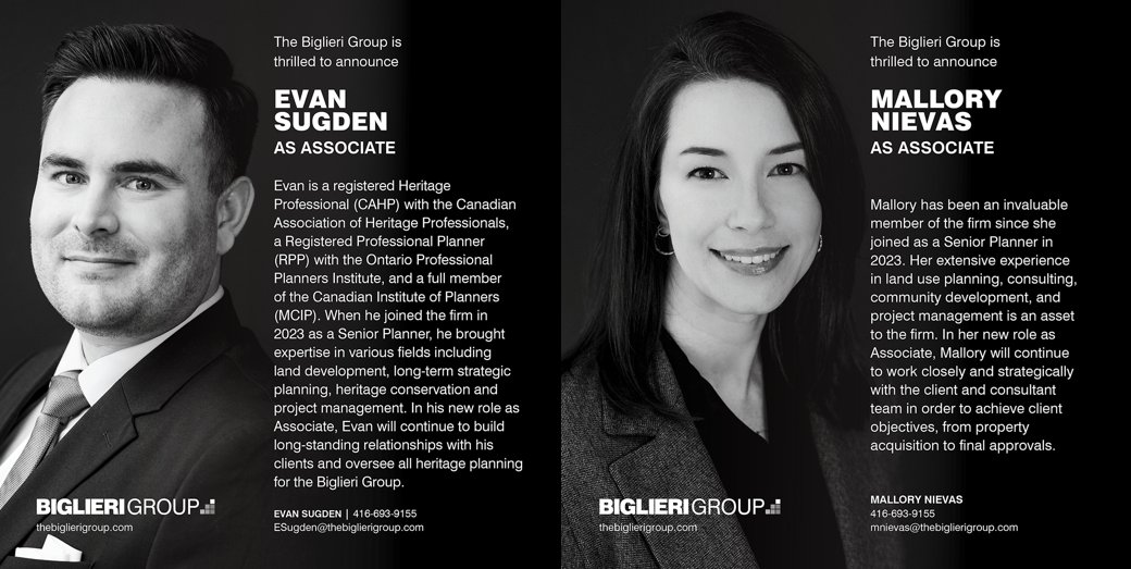 BiglieriGroup's tweet photo. The Biglieri Group is thrilled to announce Evan Sugden and Mallory Nievas as Associate. Congratulations Evan and Mallory! https://t.co/dL27huxhOf