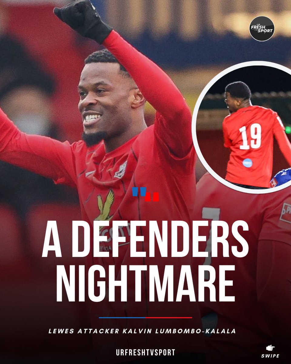 urfreshtv_sport's tweet photo. A NON-LEAGUE GEM: Kalvin Lumbombo-Kalala ‼️💎

The @LewesFCMen attacker currently has 12 goals & 3 assists in 22 games. It’s his ability to ghost past players like they’re not there which is most impressive. His skill & speed enables him to create great attacking threats for any team he’s in. Must be a defenders nightmare…. 

@kaalvinho is a non-league gem 💎 ⚽️