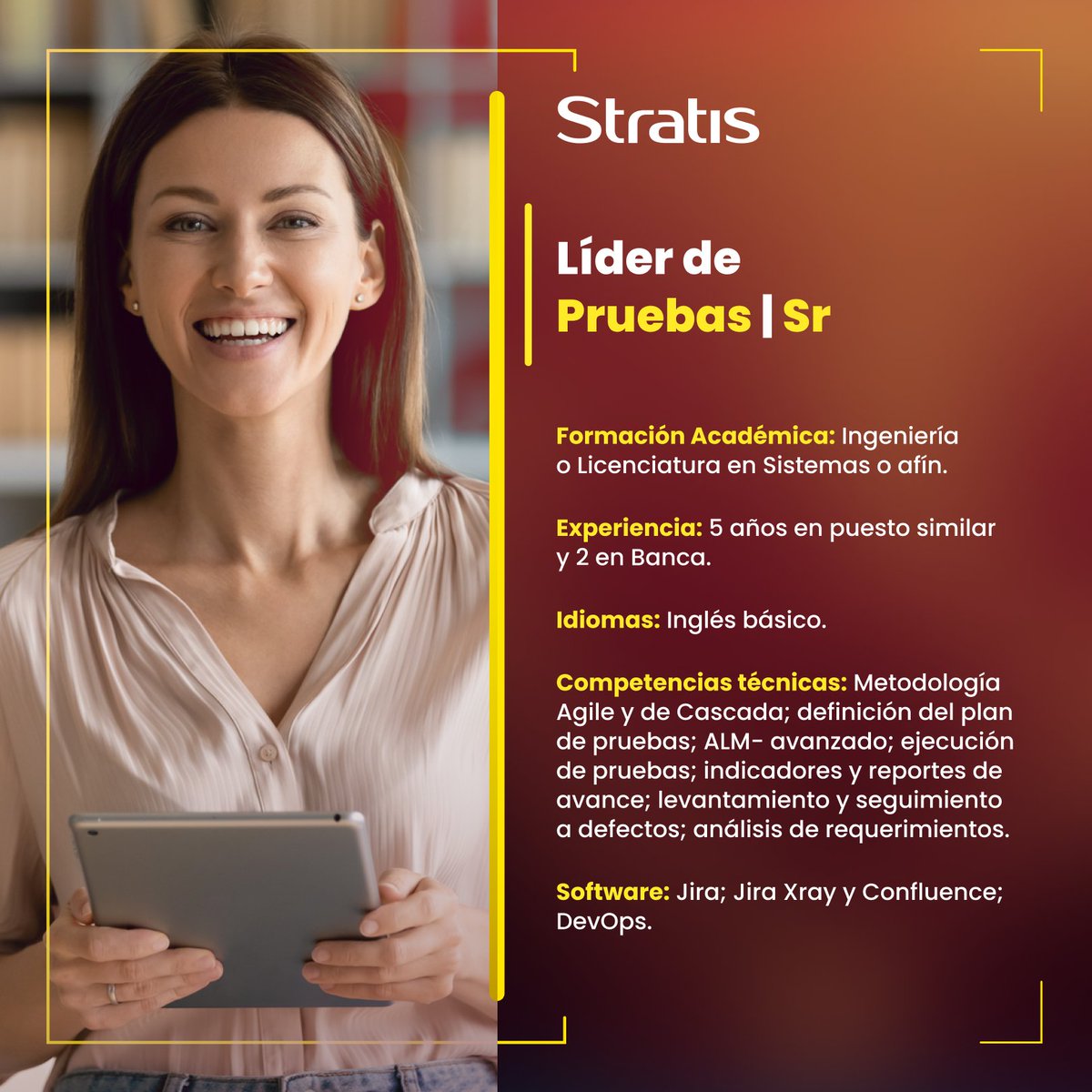 mystratis's tweet photo. En Stratis, tenemos vacantes disponibles para contratación inmediata. Conoce todos los detalles en: https://t.co/QeL80rmilK
#vacantedisponible #empleoMexico #vacantesmexico #vacantesCDMX #areatecnologica #tecnologia #hiring https://t.co/4DOpp3S36g