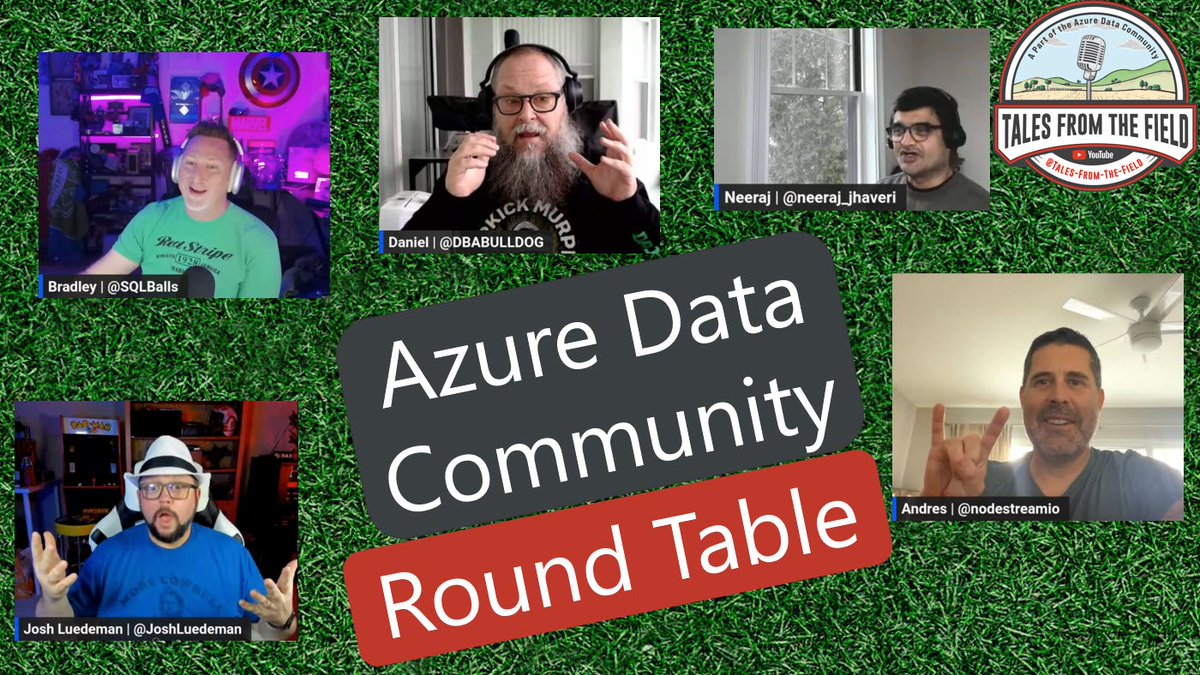 TalesftField's tweet image. Live today at 1 pm EST the #AzureDataCommunity Round Table.  Stop by to celebrate the creators in the community & ask the team any questions you may have!
Link:  youtube.com/live/43e09SrdJ…
cc @SQLBalls @JoshLuedeman @neeraj_jhaveri @DBABullDog @nodestreamio