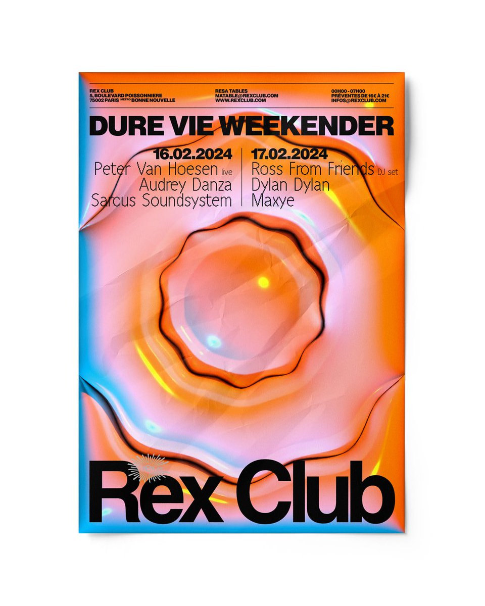 paradestudio's tweet photo. Affiche pour @DureVie au @rexclub 🤘🏻 https://t.co/5POL2KaXIK