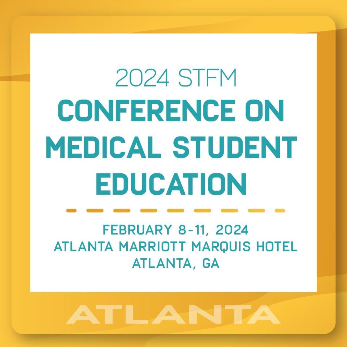 STFM_FM's tweet photo. Register Today! STFM Conference on Medical Student Education. February 8-11, 2024,  in Atlanta, GA!

Deadline to book hotel under the STFM group rate is January 19th. 

Visit our website to register and secure your spot! ➡️ https://t.co/eYWno0xaEa

#MSE24 #STFM #FamilyMedicine https://t.co/IynrMpRGDH