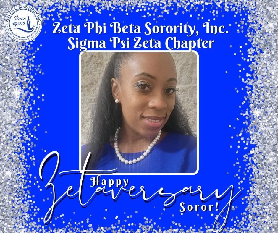 ZPhiBSPZ2002's tweet photo. Sending So Sweet Zetaversary wishes to our Soror and our Second Vice President, Soror LaToya Nappier! We hope that your Zeta light will continue to shine bright!

#ZPhiB104 #EmbraceTheSWELL #ZetaPhiBeta #ZPhiB1920 #AtlanticRegionZetas #SigmaPsiZeta #ZPhiBMD #MarylandZetas https://t.co/Uyi7HsFD2k