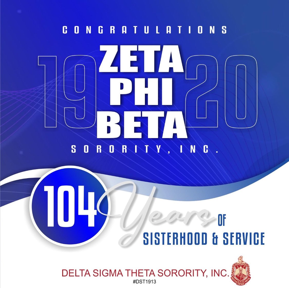 Congratulations to the zealous sisters of Zeta Phi Beta Sorority, Incorporated on 104 years of scholarship, service, sisterhood, and Finer Womanhood! 

#ZPhiB104 <a href="/zphibinc1920/">Zeta Phi Beta Sorority, Inc.</a>