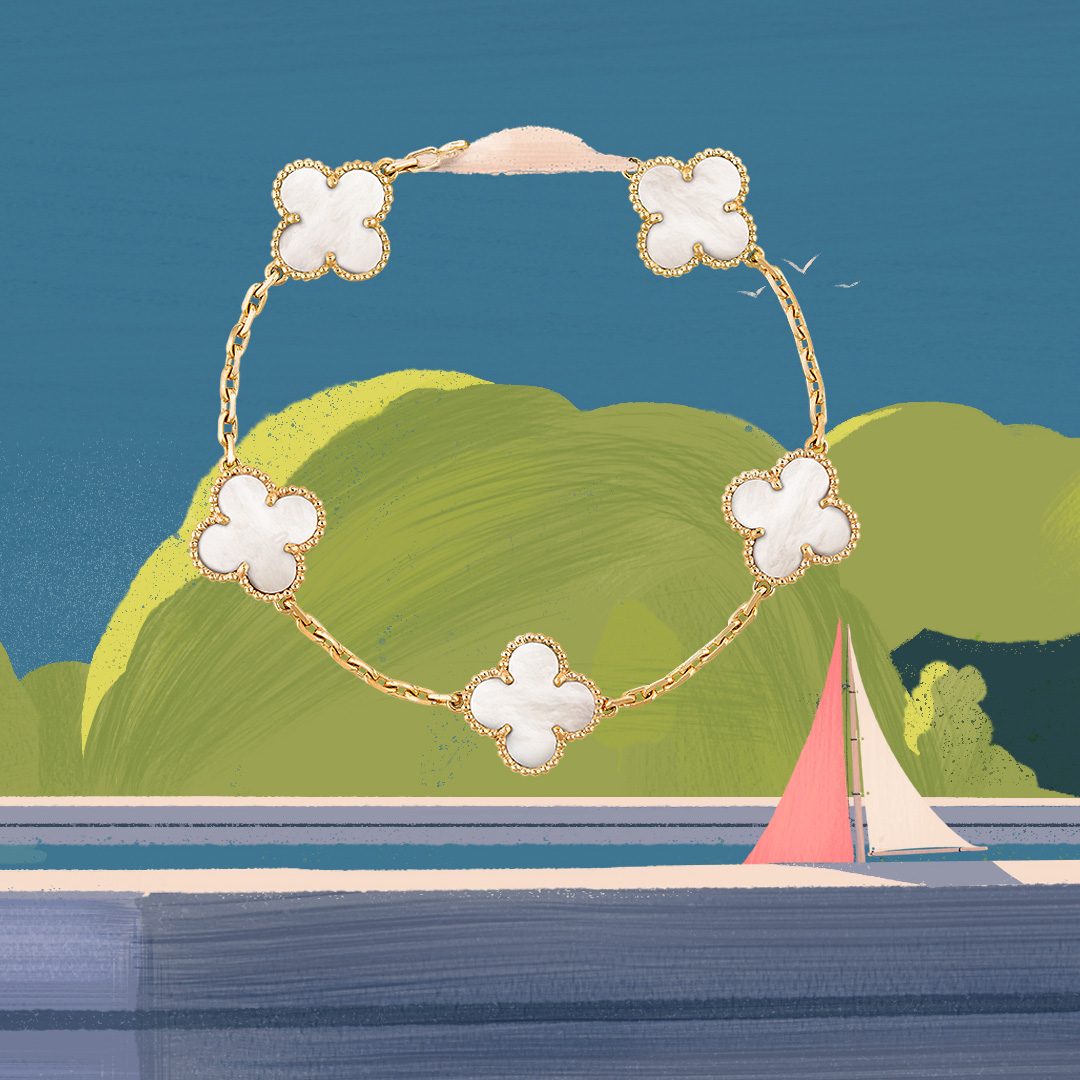 vancleefarpels's tweet photo. This Valentine’s Day, express tender feelings with the Alhambra creations in yellow gold and mother-of-pearl, as precious tokens of love.

 #VCAalhambra #VanCleefArpels #ValentinesDay 
Illustrator: Tom Haugomat
https://t.co/CgOcQlDiZp https://t.co/SsSKYkY2sQ