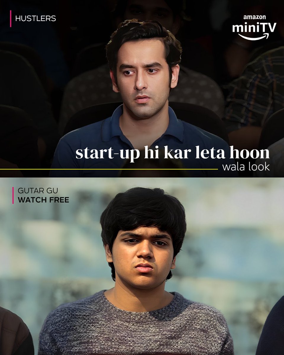 sahi job na milne ka dukh taken over by startup idea 

watch #Hustlers releasing on 24th Jan, streaming on #AmazonminiTV for FREE!  

#AmazonminiTV #HustlersOnAmazonminiTV #GutarGuOnAmazonminiTV #HumBhiHustlers