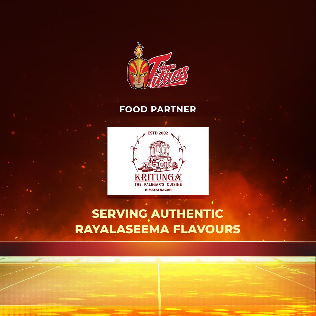 Telugu_Titans's tweet photo. Special thanks to our Food Partner, Kritunga - The Palegar's Cuisine, Himayathnagar. A perfect place to experience authentic Rayalaseema flavors.๐๐๐ฒ
#FoodPartner #Kritunga #KritungaRestaurant #PalegarCuisine #RayalaseemaFlavors #Prokabaddi #TeluguTitans #PKLSeason10 https://t.co/KljzfAX3Sv