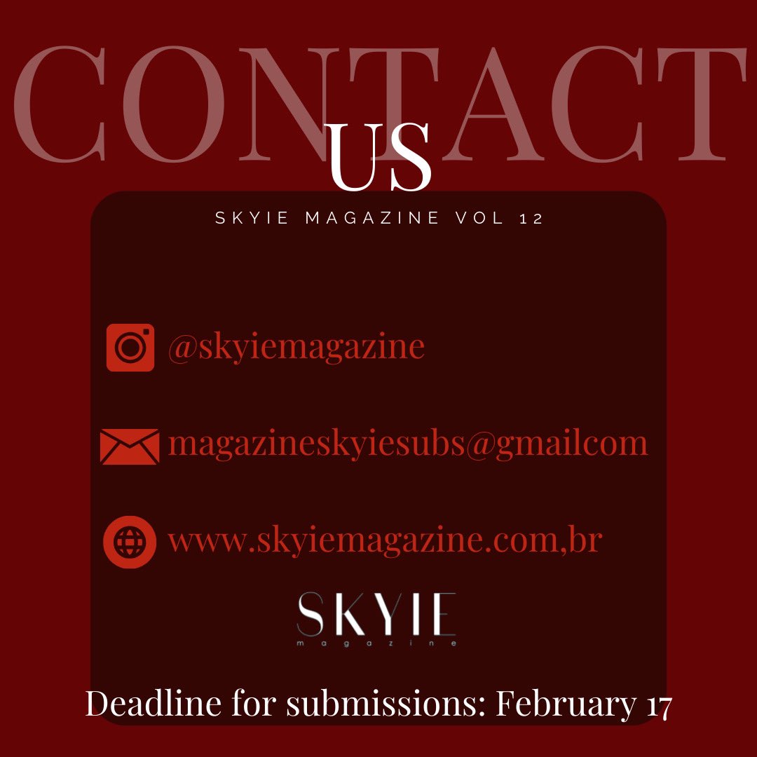 SkyieMagazine's tweet photo. ⌛️ OPEN CALL FOR ART ⏳

If you paint, draw, photograph, digital paint, dance, sing, or do any type of art, this call is for you!

We are looking for all types of artists to be featured in our next Volume!

SUBMISSION: https://t.co/91MJEQxvDD https://t.co/ELfRdw6NGh