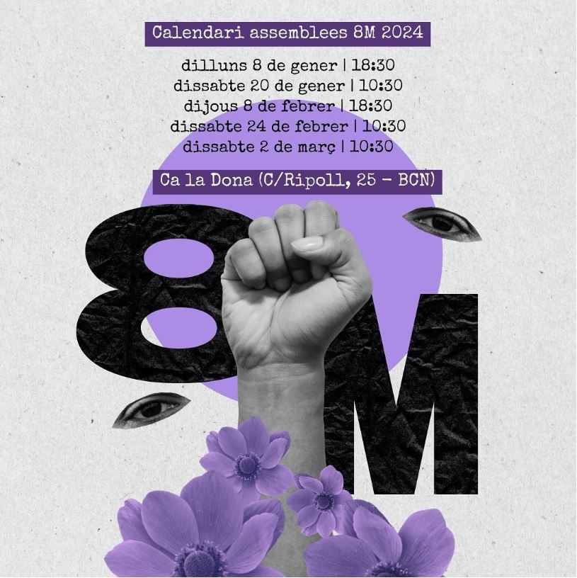 📢 S'apropa el 8 de març.
Recuperem la vaga feminista?
Perquè encara no han vist res de tot el que podem cambiar. Organitzem-nos! 

🇵🇸 Dissabte 20, a la tarda: Ens sumem a la mobilització de solidaritat amb Palestina.