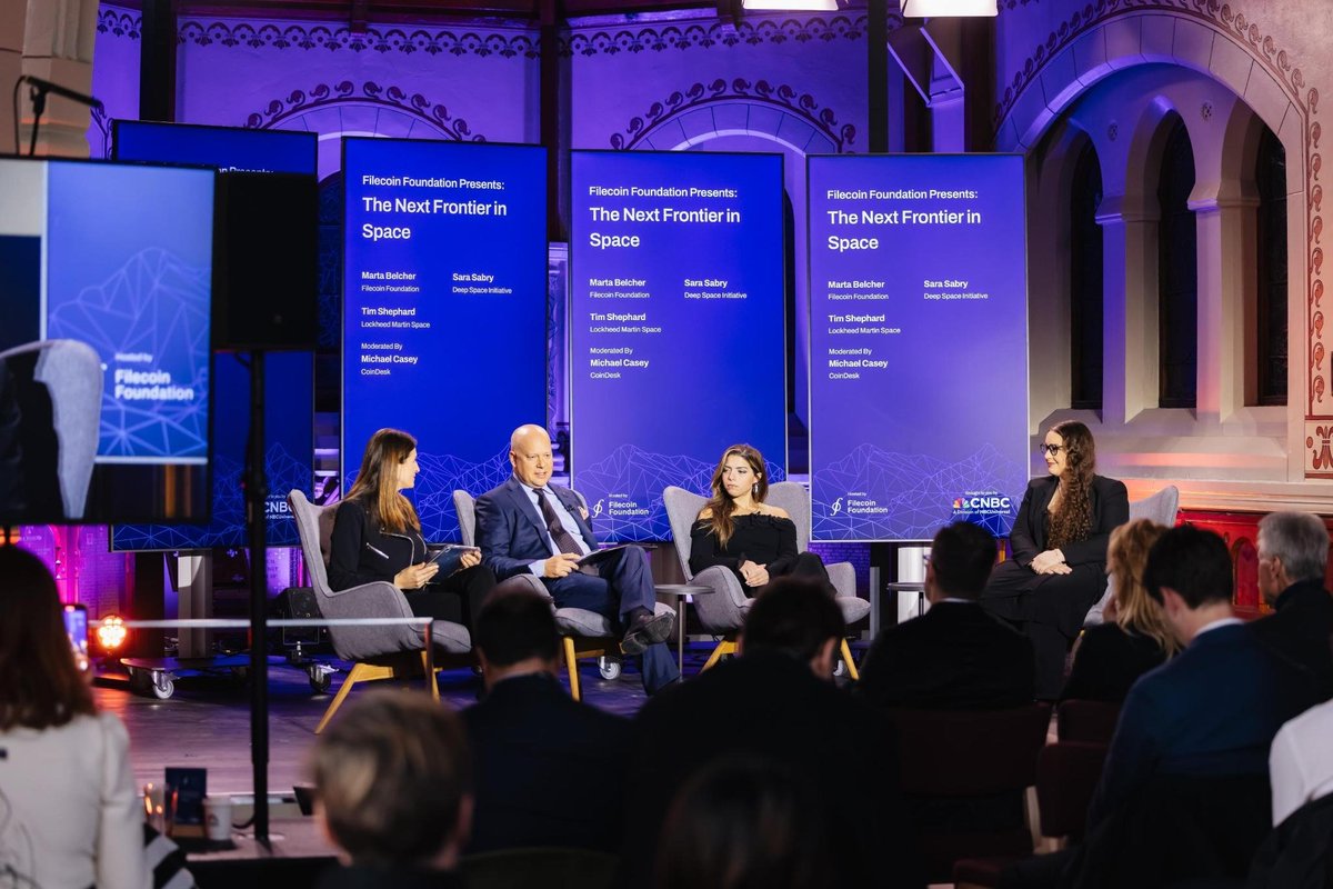 FilFoundation's tweet photo. @LMSpace Enterprise Strategy VP on decentralized tech in space at #FFDavos.
“Where Filecoin has an advantage… is with the ability to have a distributed file system in space —where if there is degradation, it is graceful degradation. From both commercial and security sides, graceful degradation is the definition of resilience.”