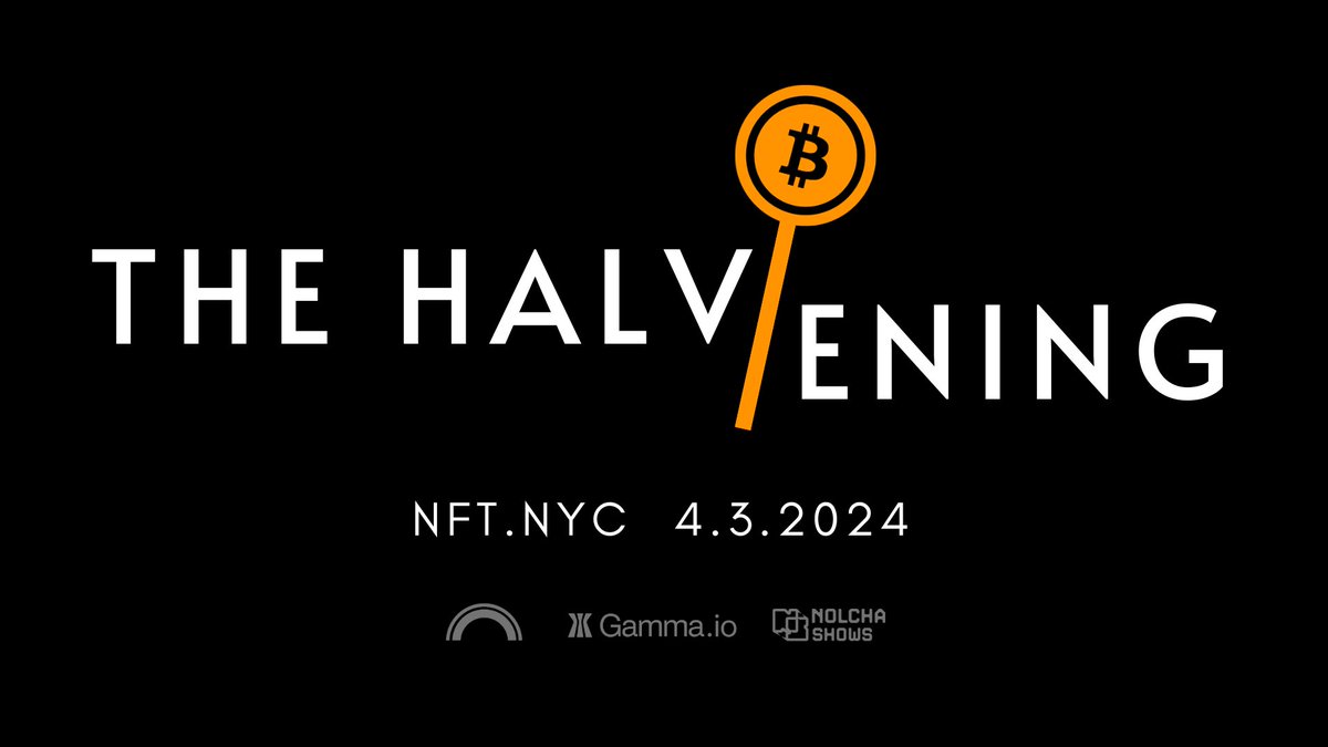 The biggest event in four years.

<a href="/NolchaShows/">NOLCHA</a>, w/ <a href="/trygamma/">Gamma.io</a> and <a href="/InscribAtlantis/">Inscribing Atlantis</a>

@halveningnyc #HalveningNYC