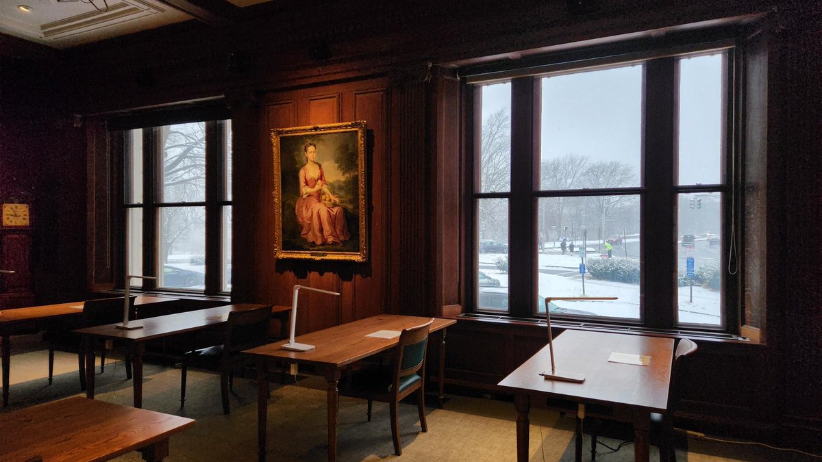 The snowy view from our Reading Room.
It's the perfect day to conduct research! masshist.org/library