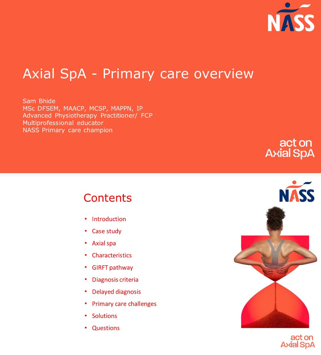 First #axialspa #education session of the year @NASSexercise 
PLT session 
🙏 good feedback and interesting Q/A
Look forward to more in 2024

Help us #actonaxialspa reduced diagnostic delay of 8.5  to gold standard 1 year 💪🏼