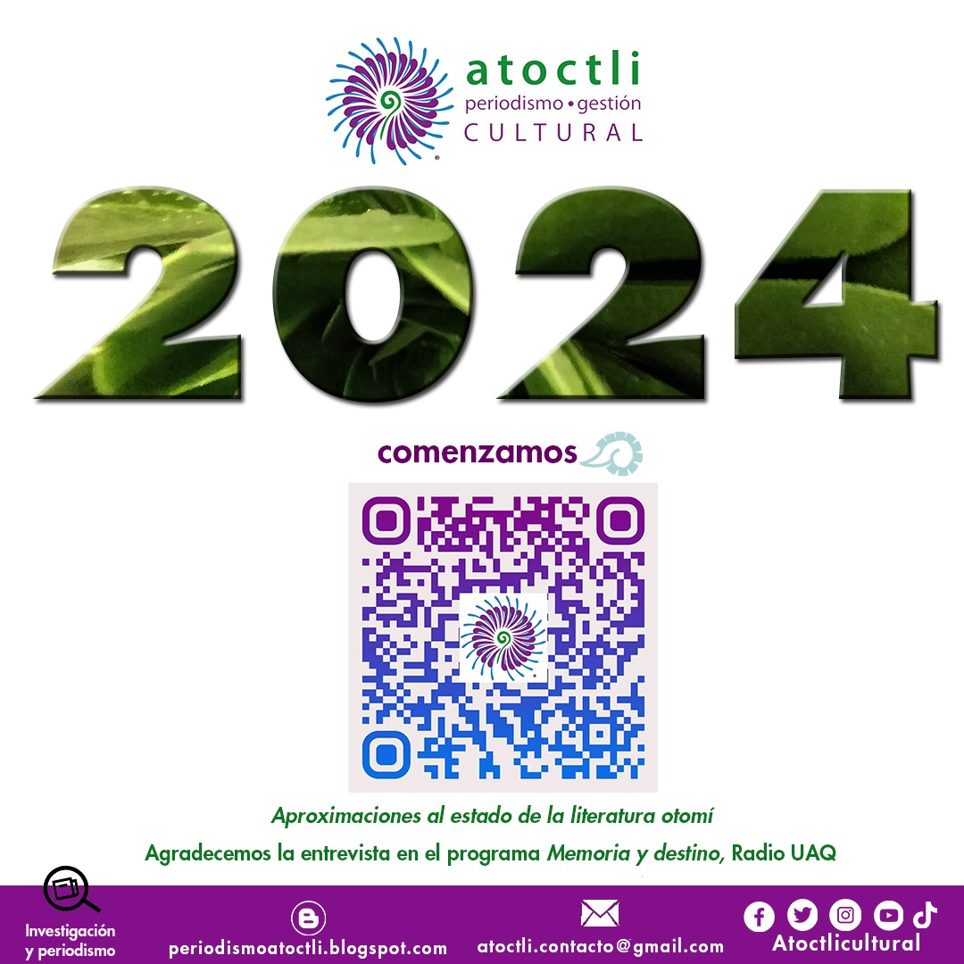 Iniciamos 2024.
Charla sobre literatura otomí en Querétaro. <a href="/RadioUAQ/">Radio Universidad</a> , programa Memoria y destino.
#atoctlicultural #atoctlinvestigaciones