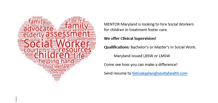 We are hiring in Maryland! #socialwork #sevita #MentroMaryland #CFS #LMSW #LBSW