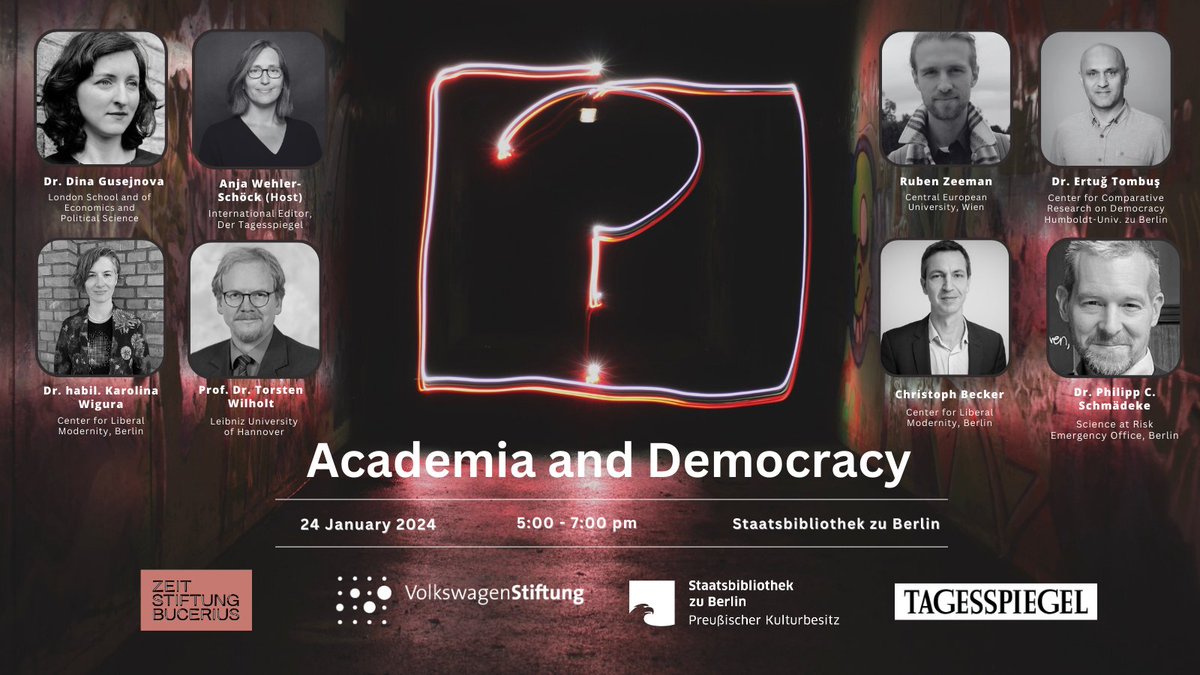 📣Why is freedom of inquiry essential for a democratic political culture? Join us on Wed 24 Jan to discuss how academia and democracy relate to each other! Panel with @KarolinaWigura, Dina Gusejnova,Torsten Witholt and @Anja_WS + lounge conversations. ✍️blog.sbb.berlin/termin/democra…