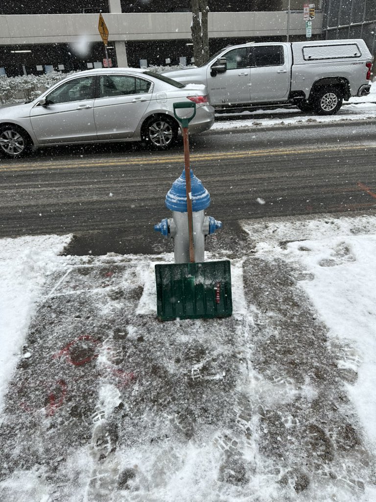 Jdaman5871's tweet photo. After round 2 of shoveling out hydrant at corner of Harvard street and Portland Street https://t.co/k8z78q1xjR
