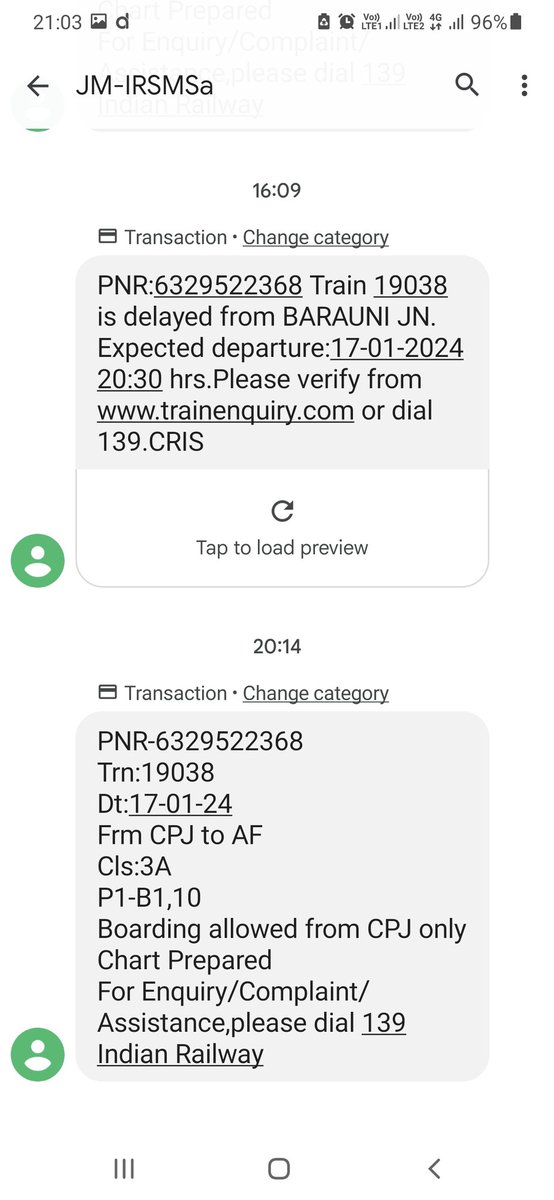 ShiningYug's tweet image. @IRCTCofficial @irctc_app @RailMinIndia @EasternRailway @NWRailways 
I booked my train through IRCTC which is around 13 Hrs late i got the information in evening.
I wanted to cancel the ticket but the chart has been prepared before 24 Hrs which I couldn&apos;t understood.
#FraudIRCTC