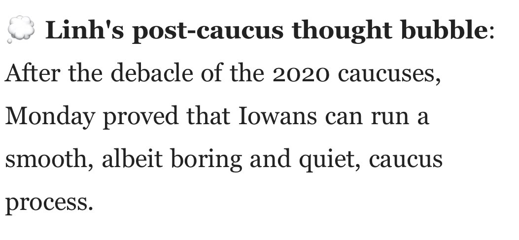 Very true. A big THANK YOU to the thousands of Iowa Republican volunteers whose tireless work over the past year made last night’s #IowaCaucus a HUGE success. The world is in awe of your dedication to your party and country!