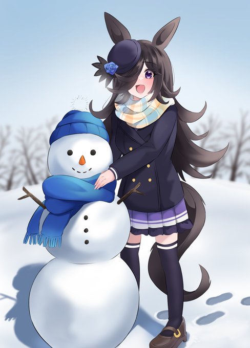 最近寒いので雪だるまとライスちゃん #何だっていい過去作品を掲載するチャンスだ 