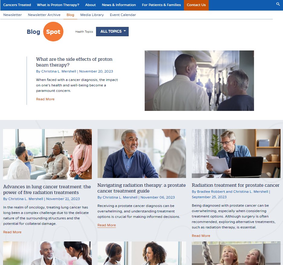 UFProtonTherapy's tweet photo. Have you checked out our Blog Spot?
The newest page with information you want to know about #protontherapy is here: https://t.co/9CuE48gIIo. Check back regularly for new blogs and share what helped you the most with family & friends!
#BeatCancer #FAQ #radonc #Blog #CancerBlog https://t.co/1aXsVq9OmS