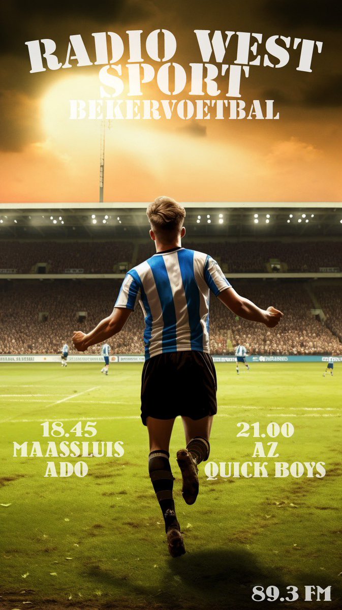 🏆 Bekervoetbal op Radio West vanavond!
Haalt ADO de volgende ronde tegen Excelsior Maassluis? Gaat Quick Boys stunten tegen AZ?
Mis niets via Radio West (89.3 fm). #azqui #excado
